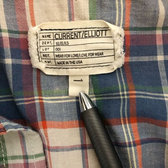 Current/Elliott Long Sleeve Button-Down Shirt Plaid Size Small (1) - Picture 8 of 10